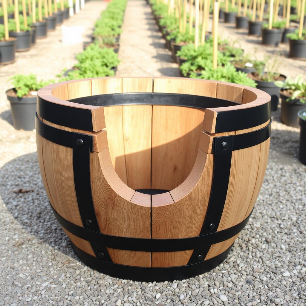 Half Whiskey Barrel Planter